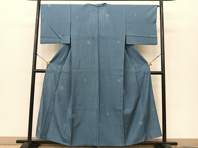 平和屋着物▽上質な紬 単衣 辻が花 正絹 逸品 BAAT0609yc