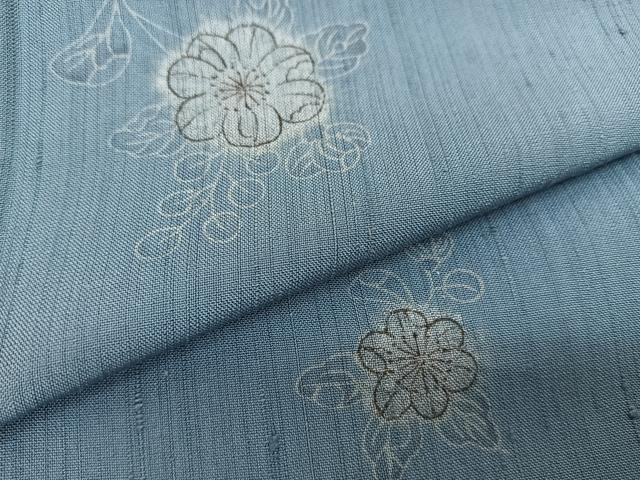 平和屋着物▽上質な紬 単衣 辻が花 正絹 逸品 BAAT0609yc