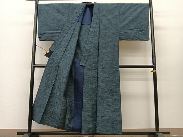 平和屋着物▽男性　紬　単衣　霞文　アンサンブル　正絹　逸品　BAAT0615yc