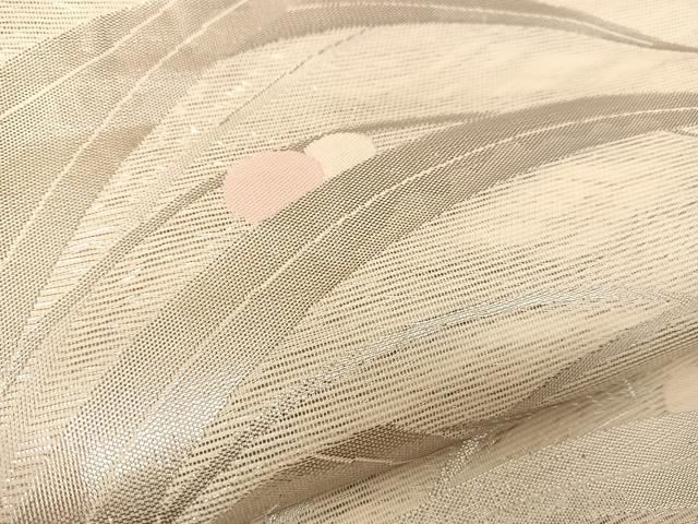 平和屋着物＊夏物　六通柄袋帯　露芝文　銀糸　正絹　逸品　BAAT0674yc