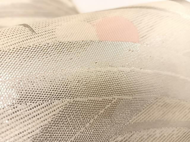 平和屋着物＊夏物　六通柄袋帯　露芝文　銀糸　正絹　逸品　BAAT0674yc