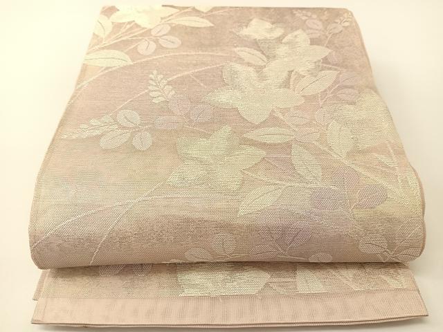 平和屋着物＊夏物 六通柄袋帯 秋草文 銀糸 正絹 逸品 BAAT0703yc