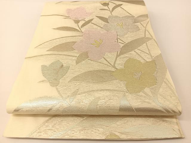 平和屋着物＊夏物 六通柄袋帯 桔梗文 金銀糸 正絹 逸品 BAAT0706yc