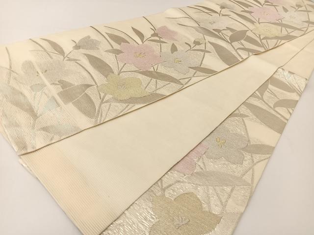 平和屋着物＊夏物 六通柄袋帯 桔梗文 金銀糸 正絹 逸品 BAAT0706yc