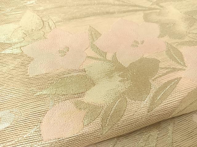 平和屋着物＊夏物 六通柄袋帯 流水秋草文 銀糸 正絹 逸品 BAAT0730yc