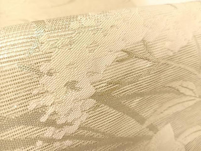 平和屋着物＊夏物 六通柄袋帯 流水秋草文 銀糸 正絹 逸品 BAAT0730yc