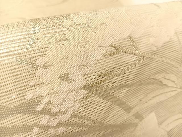平和屋着物＊夏物 六通柄袋帯 流水秋草文 銀糸 正絹 逸品 BAAT0730yc