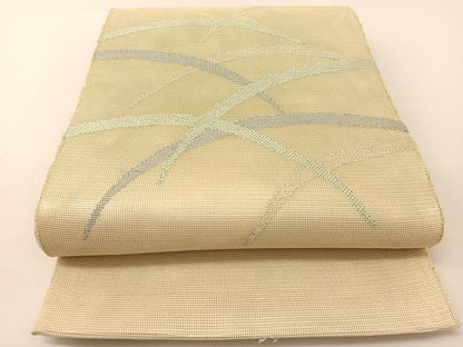 平和屋着物＊夏物 太鼓柄袋帯 芝草文 銀糸 正絹 逸品 BAAT0731yc