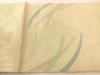 平和屋着物＊夏物 太鼓柄袋帯 芝草文 銀糸 正絹 逸品 BAAT0731yc
