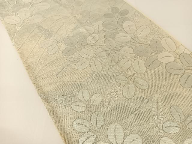 平和屋着物＊夏物　六通柄袋帯　萩文　銀糸　正絹　逸品　BAAT0760yc