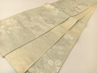 平和屋着物＊夏物　六通柄袋帯　萩文　銀糸　正絹　逸品　BAAT0760yc