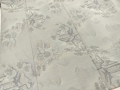 平和屋着物●本場大島紬 風景文 正絹 逸品 BAAT0830yc