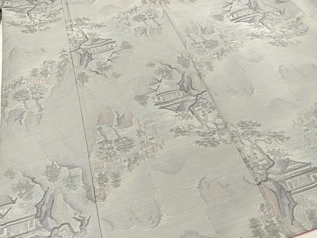 平和屋着物●本場大島紬 風景文 正絹 逸品 BAAT0830yc