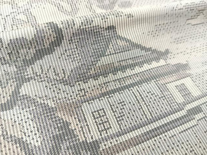 平和屋着物●本場大島紬 風景文 正絹 逸品 BAAT0830yc