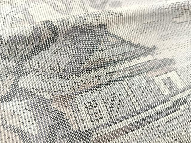 平和屋着物●本場大島紬 風景文 正絹 逸品 BAAT0830yc