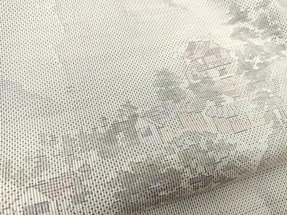 平和屋着物●本場大島紬 風景文 正絹 逸品 BAAT0830yc