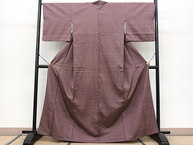 平和屋着物●能州紬 絲藝苑 上島洋山 色留訪問着 ホトトギス ますいわ屋扱い 反端付き 正絹 逸品 BAAT0843yc