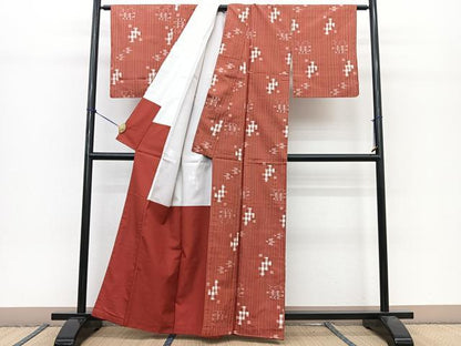 平和屋着物●本場琉球絣　紬　正絹　逸品　BAAT0855yc