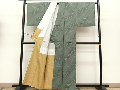 平和屋着物●本場大島紬 唐草文 正絹 逸品 BAAT0915yc