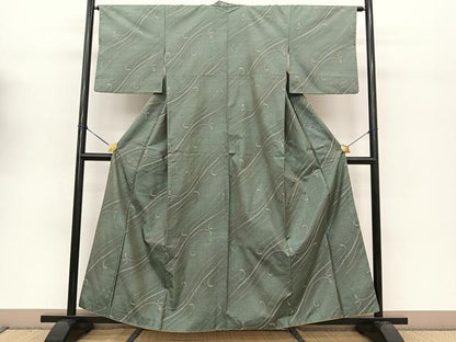 平和屋着物●本場大島紬 唐草文 正絹 逸品 BAAT0915yc