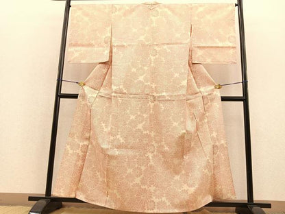 平和屋着物▽上質な小紋 単衣 菊 正絹 逸品 BAAT1108hv