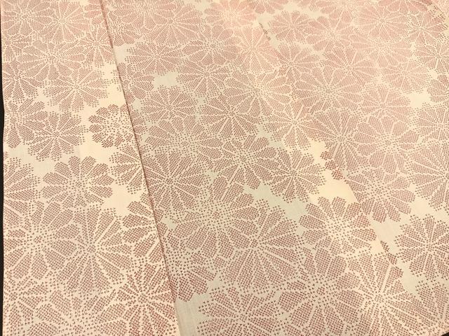 平和屋着物▽上質な小紋 単衣 菊 正絹 逸品 BAAT1108hv