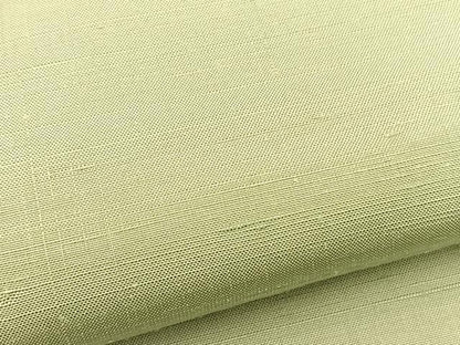 平和屋着物▽上質な紬 　色無地　単衣　若葉色 　正絹　逸品　未使用　BAAT1111hv