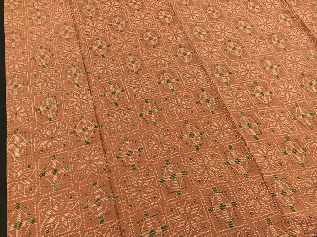 平和屋着物▽上質な紬 単衣 色紙重ね 正絹 逸品 BAAT1112hv