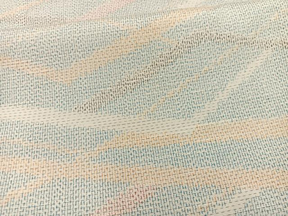 平和屋着物▽上質な紬 単衣 幾何学文様 正絹 逸品 BAAT1113hv