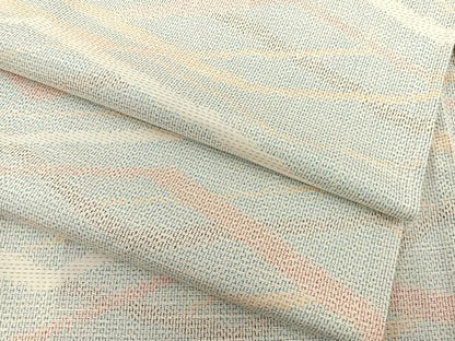 平和屋着物▽上質な紬 単衣 幾何学文様 正絹 逸品 BAAT1113hv
