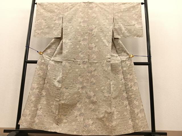 平和屋着物▽上質な紬 単衣 竜田川 正絹 逸品 BAAT1114hv
