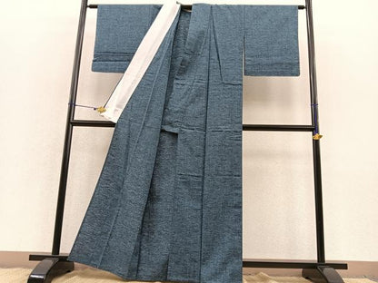 平和屋着物▽上質な紬 単衣 霞文 正絹 逸品 未使用 BAAT1115hv