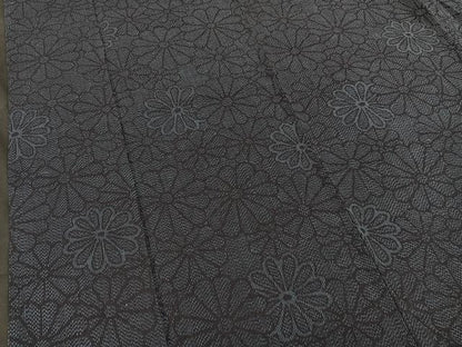 平和屋着物▽上質な紬 単衣 花尽し 正絹 逸品 BAAT1117hv