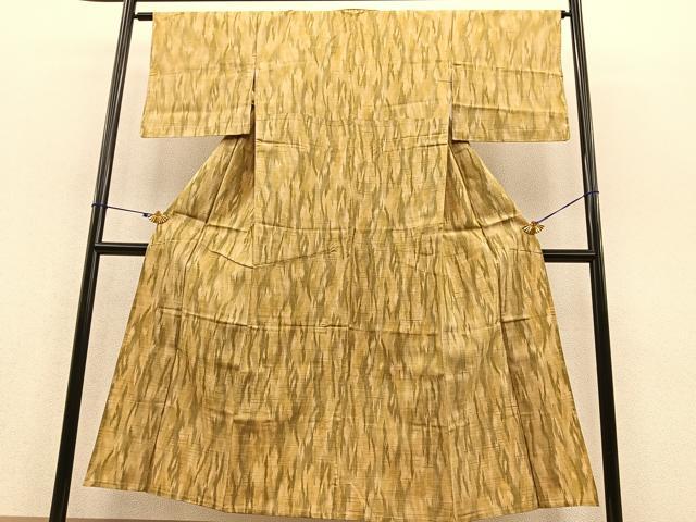 平和屋着物▽上質な紬 単衣 霞文 正絹 逸品 BAAT1118hv
