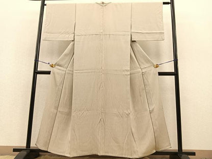 平和屋着物▽上質な小紋　単衣　よろけ縞　正絹　逸品　BAAT1141hv