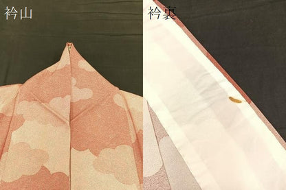 平和屋着物▽江戸小紋 単衣 青海波 瑞雲 正絹 逸品 BAAT1144hv