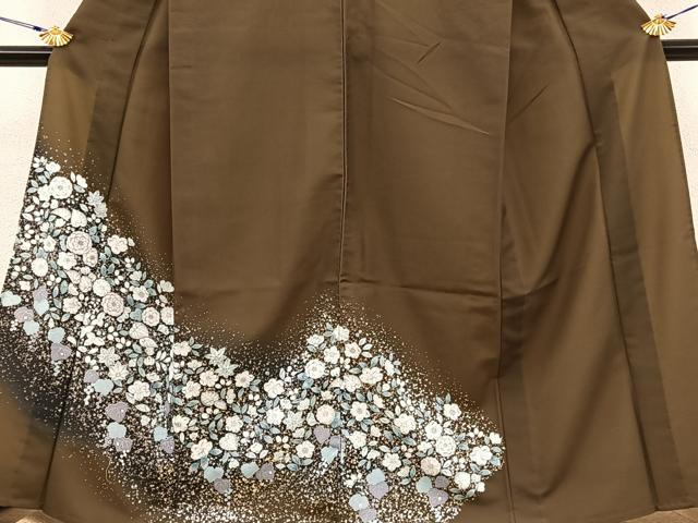 平和屋着物▽訪問着　単衣　辻が花　暈し染め　銀彩　洗える着物　BAAT1153hv