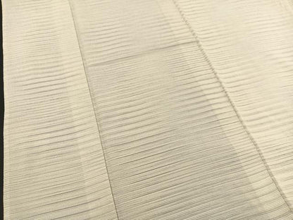 平和屋着物▽本塩沢 単衣 やまだ織 横段文 正絹 逸品 BAAT1155hv
