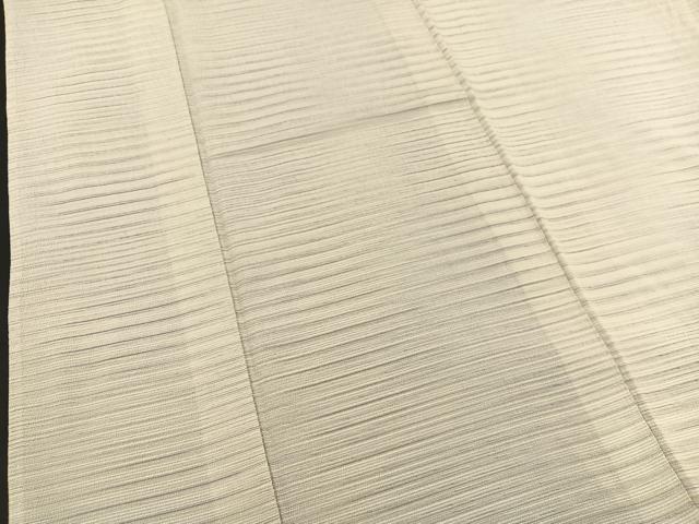 平和屋着物▽本塩沢 単衣 やまだ織 横段文 正絹 逸品 BAAT1155hv