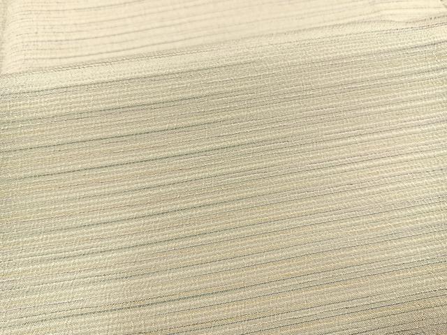 平和屋着物▽本塩沢 単衣 やまだ織 横段文 正絹 逸品 BAAT1155hv