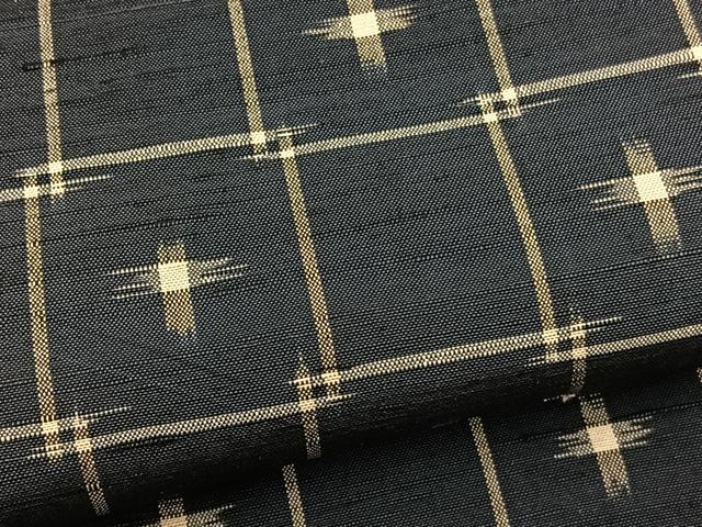 平和屋着物▽上田紬 単衣 十字絣文様 証紙付き 正絹 逸品 BAAT1156hv