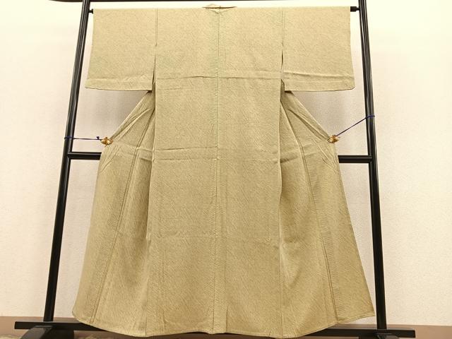平和屋着物▽上質な小紋 単衣 紗線文 正絹 逸品 BAAT1158hv
