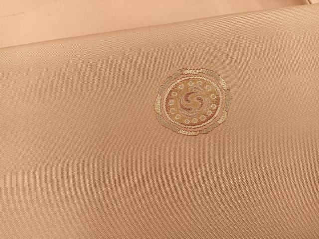 平和屋着物▽上質な紬 単衣 花絵皿文 正絹 逸品 BAAT1164hv
