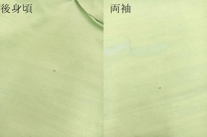 平和屋着物▽上質な紬　単衣　枝葉文　正絹　逸品　BAAT1165hv