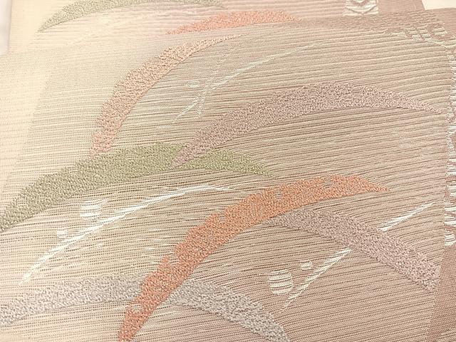 平和屋着物＊夏物　六通柄袋帯　色紙雪芝文　銀糸　正絹　逸品　BAAT1180hv