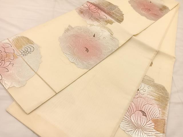 平和屋着物＊夏物 六通柄袋帯 花蝶丸文 金銀糸 正絹 逸品 BAAT1190hv