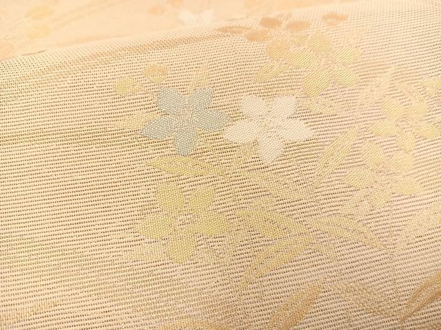 平和屋着物＊夏物　六通柄袋帯　桔梗萩文　銀糸　正絹　逸品　BAAT1191hv