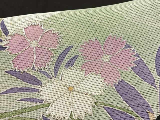 平和屋着物＊夏物 黒留袖 絽 駒刺繍 撫子 金彩 正絹 逸品 BAAT1378pk