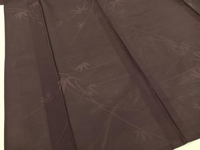 平和屋着物＊夏物 小紋 縦絽 笹の葉文 正絹 逸品 BAAT1381pk