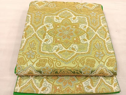 平和屋着物◎六通柄袋帯 花唐草 金銀糸 正絹 逸品 BAAT1441gt